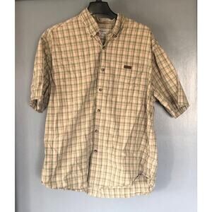 Carhartt Mens Multicolor Plaid Collared Short Sleeve Button Down Shirt Sz XL